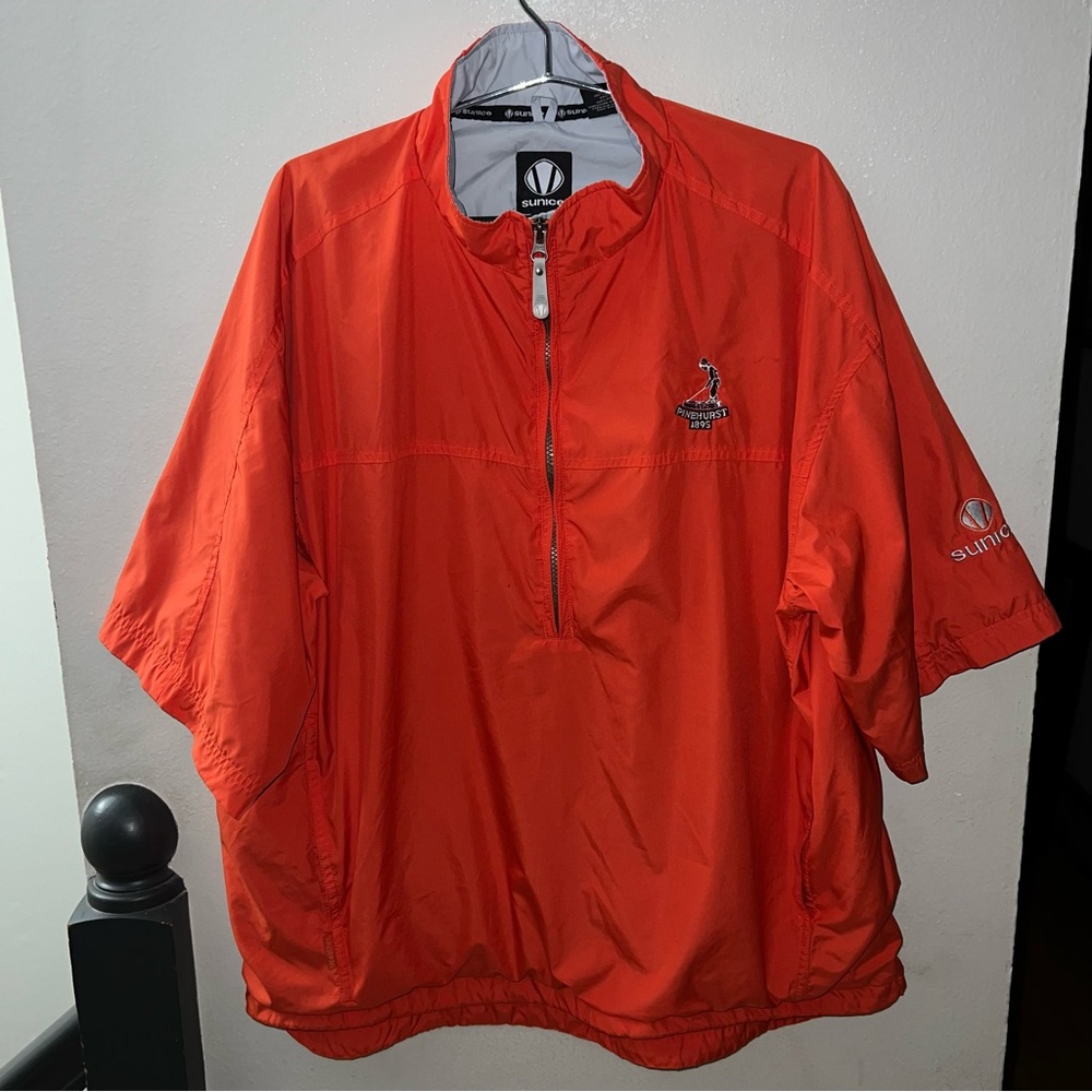 Sunice Weather Orange Golf ½ Zip Windbreaker Jacket – Men’s XL